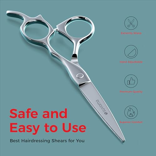 Tijeras de corte de pelo Suvorna de 6,5 pulgadas para profesionales, barberos y peluqueros, tijeras de pelo extremadamente afiladas para cortar y recortar, tijeras de pelo para mujeres y hombres.