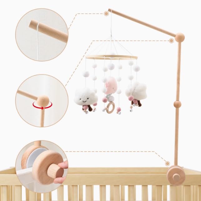 GLOGLOW Soporte para móvil de Cuna de Bebé, Brazo de para Móvil de Cuna Colgante, Soporte para móvil de Cuna de Bebé, Brazo para móvil Hecho a Mano para decoración de