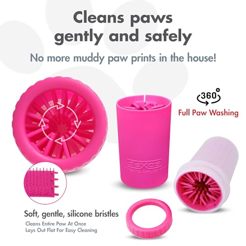 Dexas MudBuster Limpiador portátil para patas de perro, Rosado, Mediano