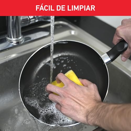 T-Fal Bateria de cocina de 5 piezas Inicia, con antiadherente Easy Plus 100% seguro para tu salud y Thermo-Señal. Lo que necesitas para comenzar a cocinar, 5813700