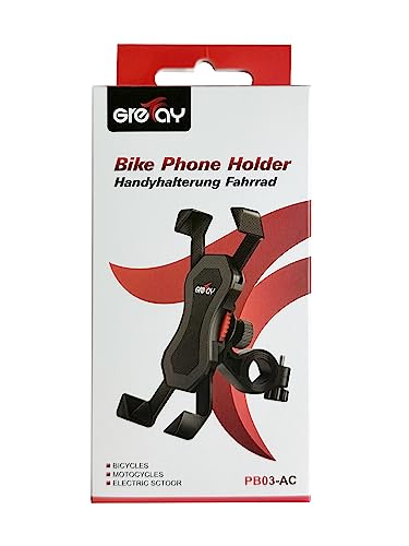 Grefay Soporte Movil Bicicleta, Soporte Universal Manillar Motocicleta para 3.5"-6.5" Smartphones con Rotación 360°