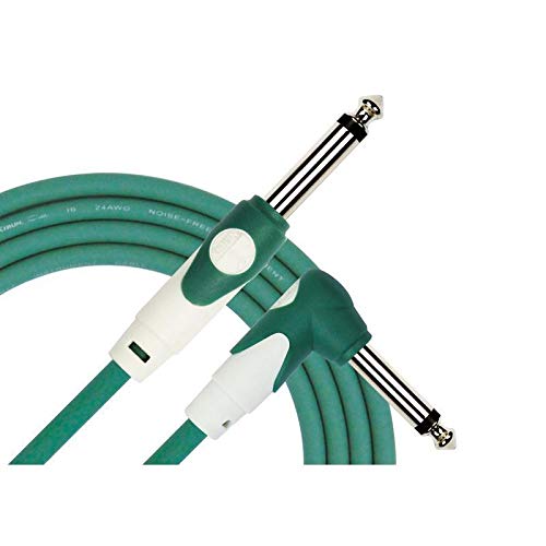 Cable para instrumento Kirlin profesional, 3 metros plug 1/4 escuadra, LGI202 colores (Verde)