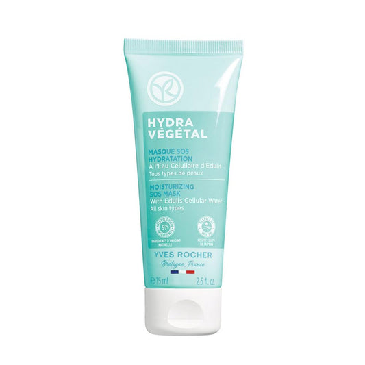 Yves Rocher, Mascarilla Facial Hidratante SOS, Mascarilla, Crema Fundente con Planta Edulis, Aporta Frescura, Confort y Luminosidad, 75 ml