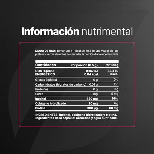 B Life | Inositol de 100 Cápsulas de 500 mg | Ingredientes naturales | Myo Inositol.