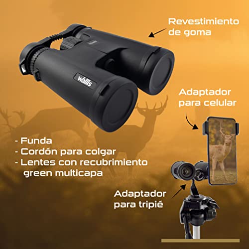 Binocular Compacto Tejado Wallis Negro 10 x 42 mm Revestimiento Green Multicapa