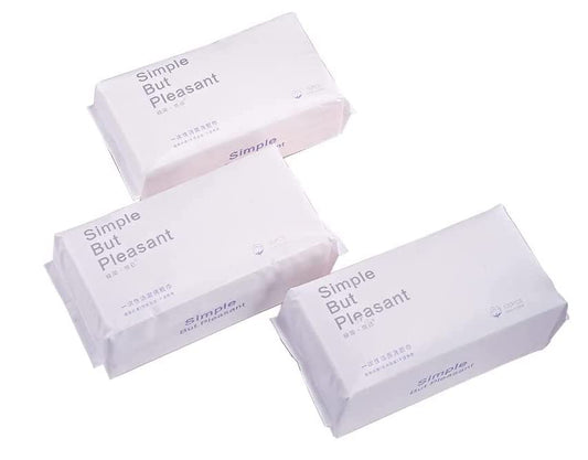 Toalla facial de limpieza desechable hecha de algodón solamente, sin pelusa, sin perfume, almohadillas suaves para maquillaje facial, toalla suave de algodón (300 Count (Pack of 3))