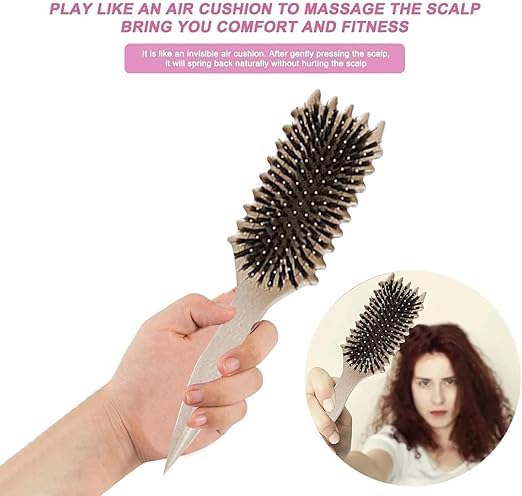 Cepillo Para Cabello Rizado Para Mujeres,Peine para peinar el cabello rizado,Cepillo Definidor De Rizos Bounce Curl para desenredar fácilmente el cabello rizado Cepillo, Aplicable al cabello rizado y similar a la ola (Morado)