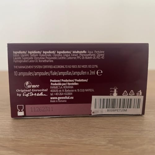 GEROVITAL H3 EVOLUTION Hyaluronic Acid Ampoules with Superoxide Dismutase for Anti-Aging, 2ml x 10