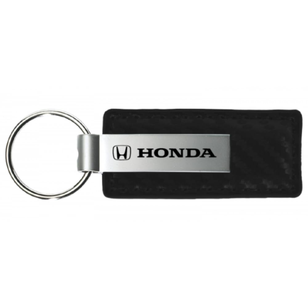 Honda Logotipo Negro de fibra de carbono textura piel Clave Cadena