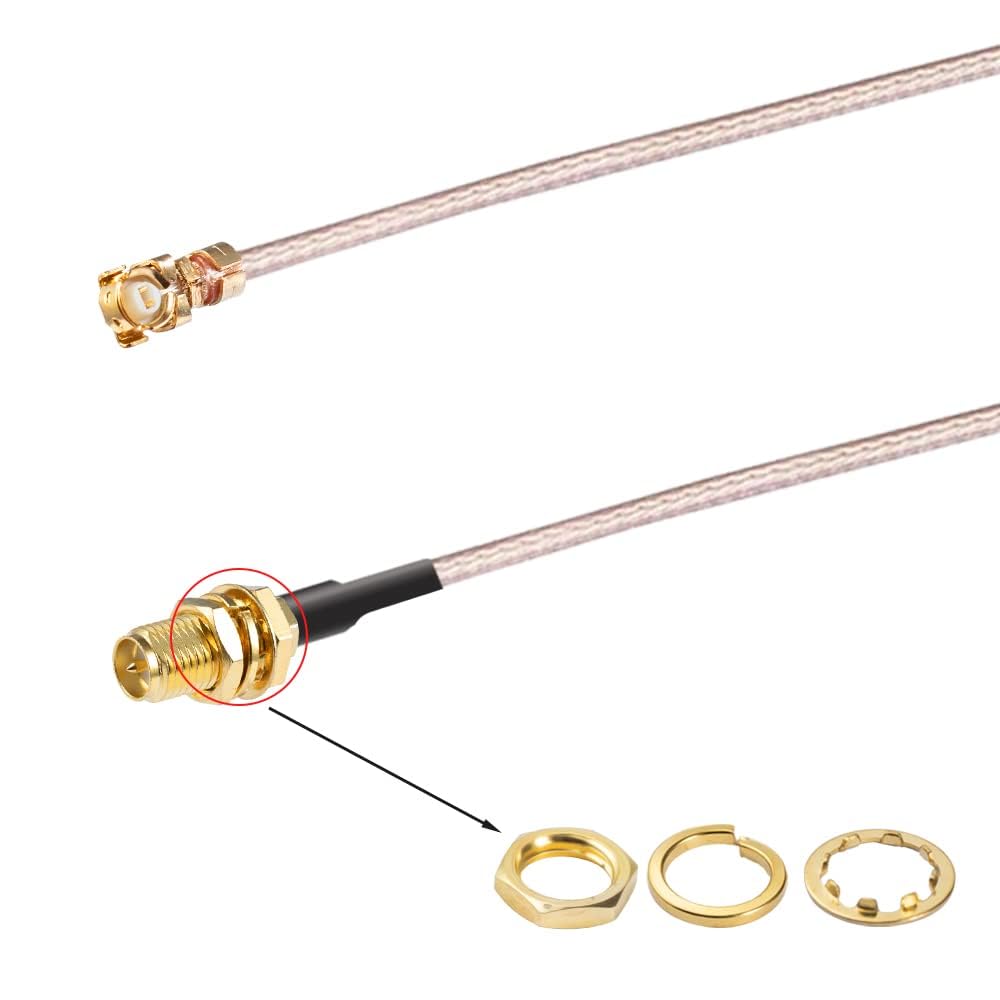 Cable Coaxial POBADY RP-SMA Hembra 6 Pulgadas Baja Pérdida para Routers y Tarjetas de Red Wi-Fi
