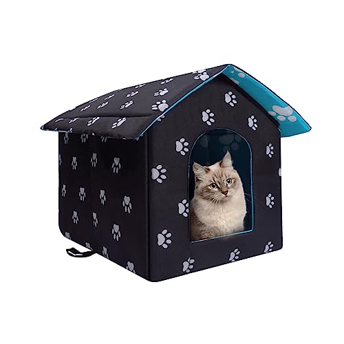 Arquiel - Casas para gatos al aire última intervensión, casa impermeable para perros, refugio para gatos callejeros, casa de invierno cálida y aislada para mascotas para gatos y cachorros a prueba de intemperie (18 x 17 x 16 pulgadas)