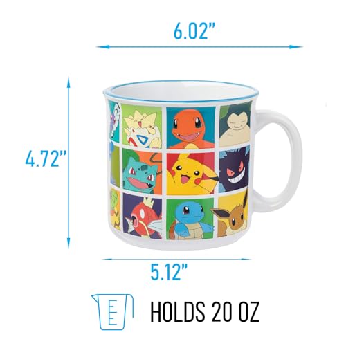Taza de Cerámica Silver Buffalo Pokemon Pikachu Snorlax Charmander Squirtle y Más para Adultos
