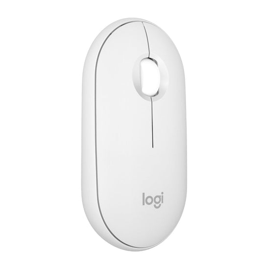 Logitech Pebble Mouse 2 M350s, estilizado Mouse inalámbrico Bluetooth, Ligero, Personalizable, clicks discretos, Easy-Switch, Windows, macOS, iPadOS, Android, ChromeOS - Blanco