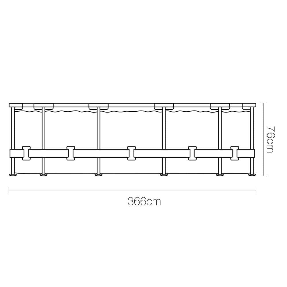 Bestway Alberca Redonda Steel Pro MAX c/Estructura Azul 3.66x76cm(12x30pulg), Capacidad 6,473Lts, Contiene: Bomba y Filtro