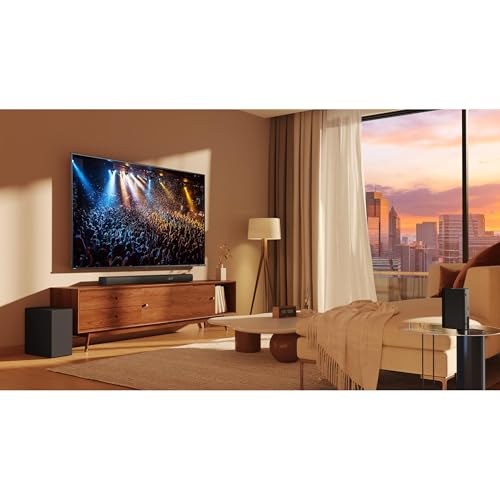 Hisense HS5100-5.1 Canal 540 W Barra de Sonido con subwoofer inalámbrico de 6.5 Pulgadas, 540 W de Potencia máxima de Audio, 5.3 Bluetooth inalámbrico, Alimentado por DTS Virtual: X, HDMI
