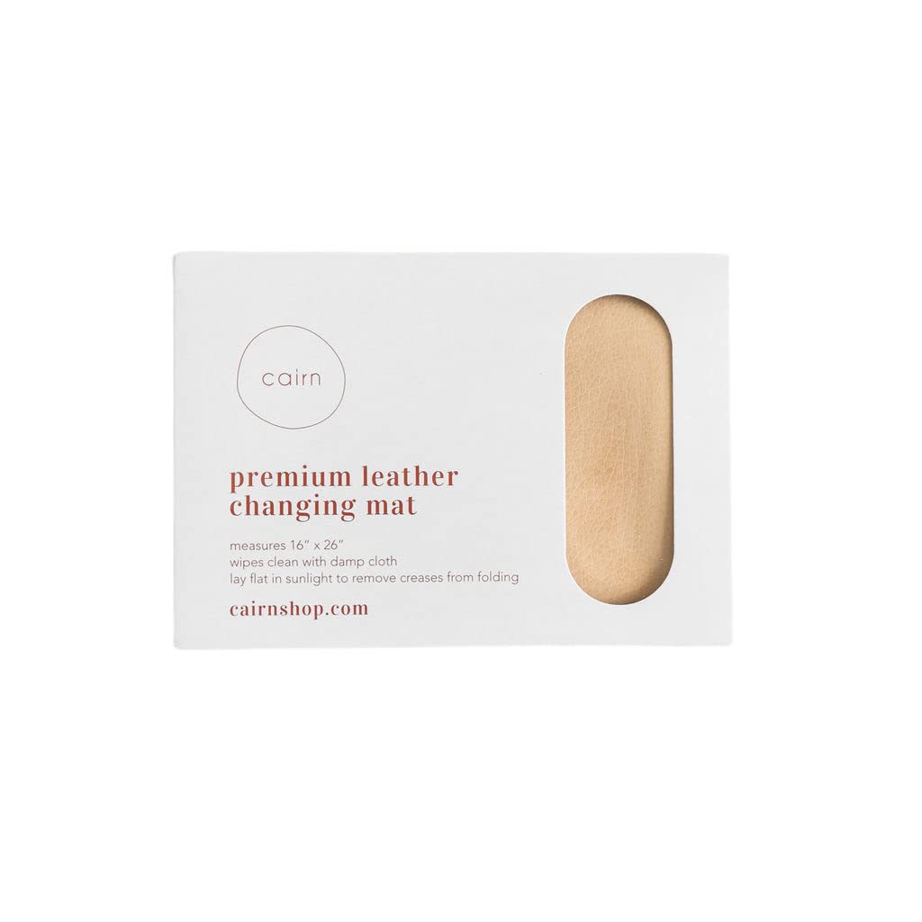 Leather Baby Diaper Changing Mat - Portable, Wipeable & Reusable Pad Liner - Large Size - Premium Quality by Cairn Co.