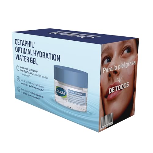 Kit Cetaphil para Piel Mixta a Grasa Optimal Hydration Water Gel Restaurador 48g + Regalo Limpiador Facial Diario Para Piel Grasa 29ml Recomendado por Dermatólogos para Piel Sensible.