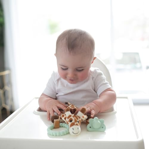 Soporte para Chupete y Mordedor Dr. Brown's Jirafa HappyPaci Verde Claro para Bebé 0-12 Meses