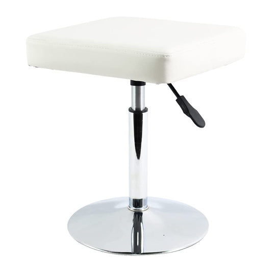 FURWOO - Taburete cuadrado blanco para salón, taburete de altura ajustable para cambiador, manicura, tienda, peluquería en casa, oficina, pequeño