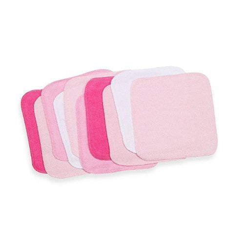 Spasilk 20-Piece Washcloth Set for Newborn Boys and Girls, Soft Terry Baby Washcloths, Baby Essentials, Pink
