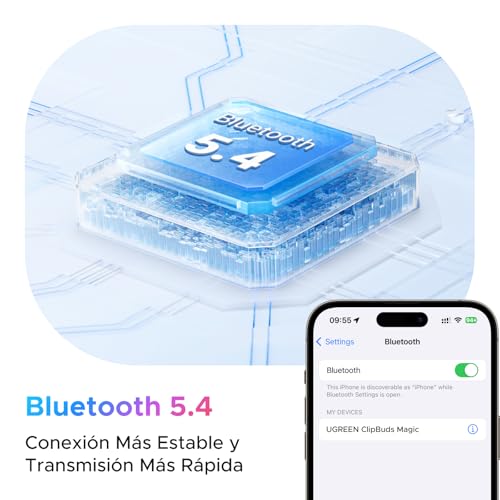 Audífonos Inalámbricos UGREEN Negro con Pantalla Táctil Inteligente para Mujer y Hombre