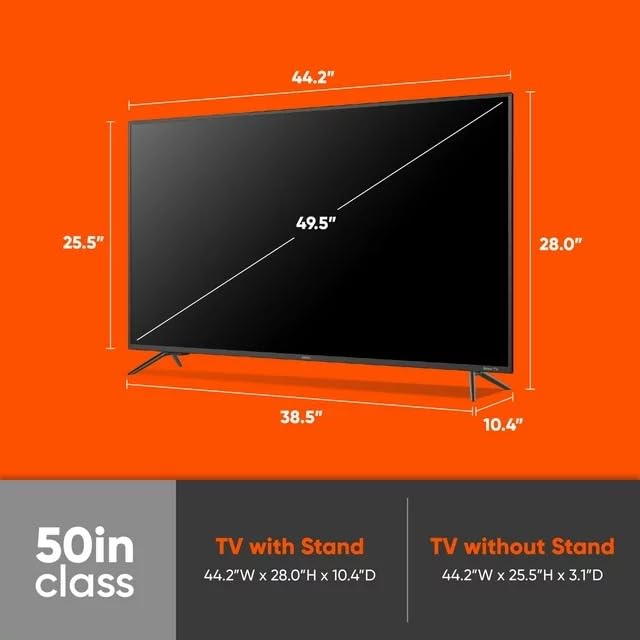 Televisor LED 50 Pulgadas ONN Serie 1 4K Smart TV HDR HDMI USB Compatible con Alexa y Asistente Google Reacondicionado