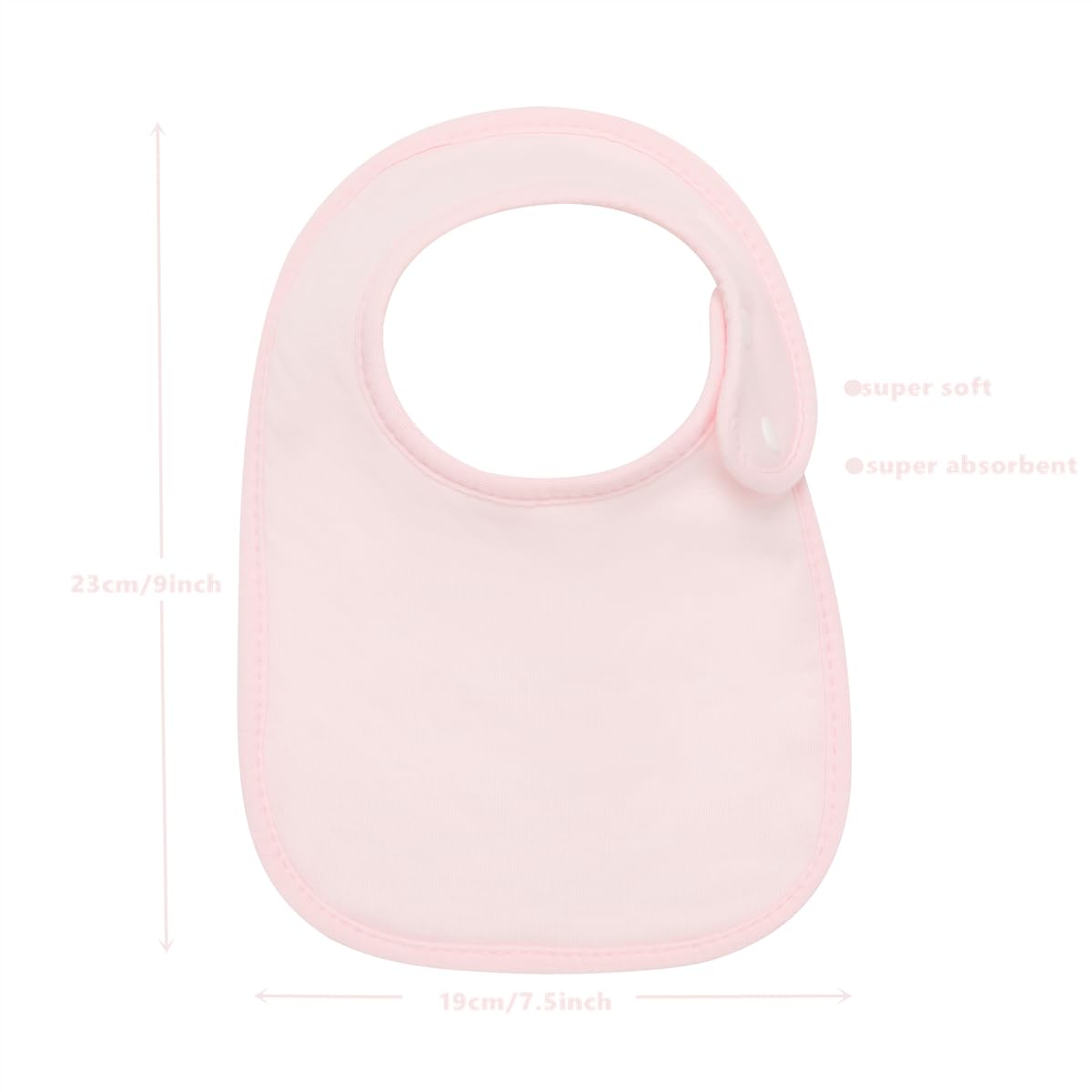 lazyrhino - Paquete de 8 baberos unisex ajustables con broches de presión ultra suaves y absorbentes para la dentición para niños y niñas (rosa)
