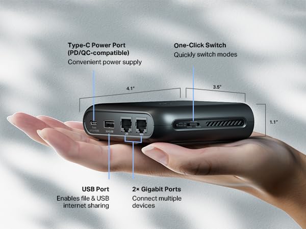 Router WiFi 6 TP-Link Portable AX1500 con Múltiples Modos y Conexión USB