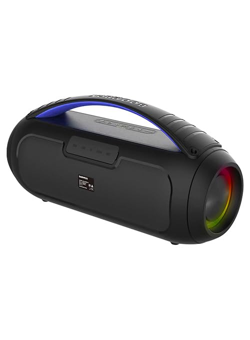 Select Sound Daewoo Bocina Portátil TWS Bass Boost Subwoofer Bluetooth Recargable, Sonido Envolvente, Luces Led contra Salpicaduras, Aux 3.5mm, Puerto USB y TF Micro SD, Radio FM