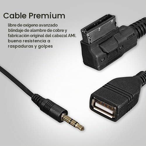 Cable Auxiliar USB Keenso 3.5 mm Adaptador de Audio para Automóviles