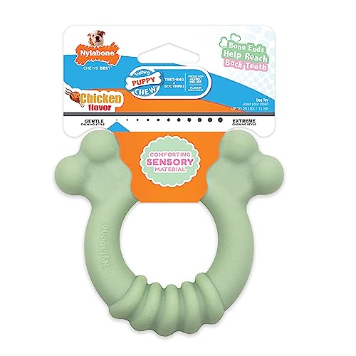 Anillo de Juguete Sensorial Nylabone Sabor a Pollo pequeño para Cachorros