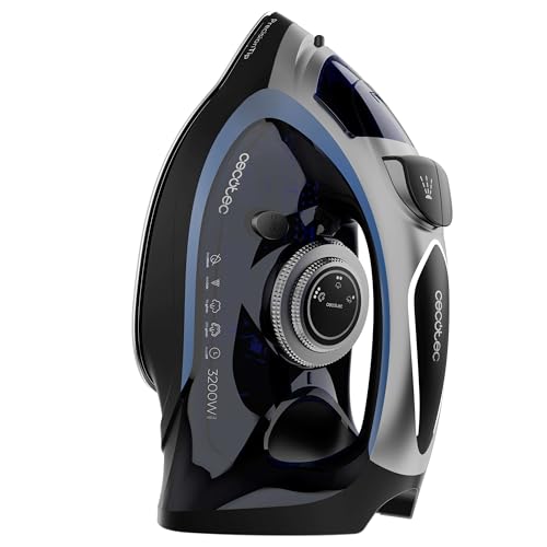 Cecotec Plancha horizontal IronHero 3200 Force Anodized. 3200 W, tecnología Power Steam, golpe de vapor extra 270 g/min, suela Turbo Slide, sistema antigoteo, Cyclo Clean, filtro antical