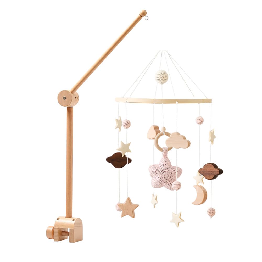 Lindo móvil para cuna – Decoración neutra de género con accesorio para colgar