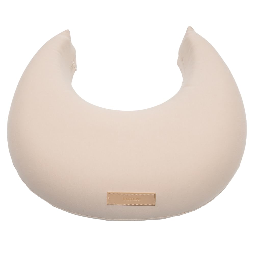 Butterr - Almohada natural para lactancia materna, soporte de lactancia y postura, cojín a base de plantas con funda extraíble de algodón orgánico (natural)