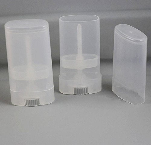 Goege 15 ML Clear Empty Plastic Oval Deodorant Containers Lip Balm Tubes for Lipstick, Crayon,chapstick,homemade Lip Balm,BPA Free (10 Pcs)