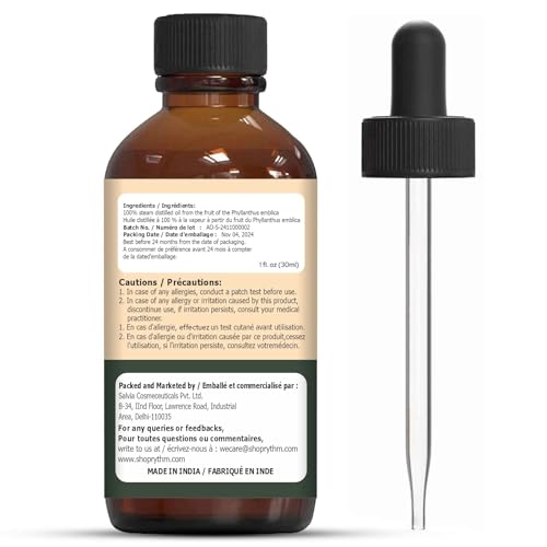 Organic Zing Amla Oil for Pure & Natural for Skin, Face, Hair Care, Aroma & Massage - 30ml