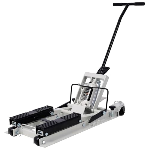 SPOFLYINN - Gato hidráulico de elevación para Motocicleta de 1500 Libras, Capacidad de elevación de Tijera con 4 Ruedas para ATV UTV Powersports Gris