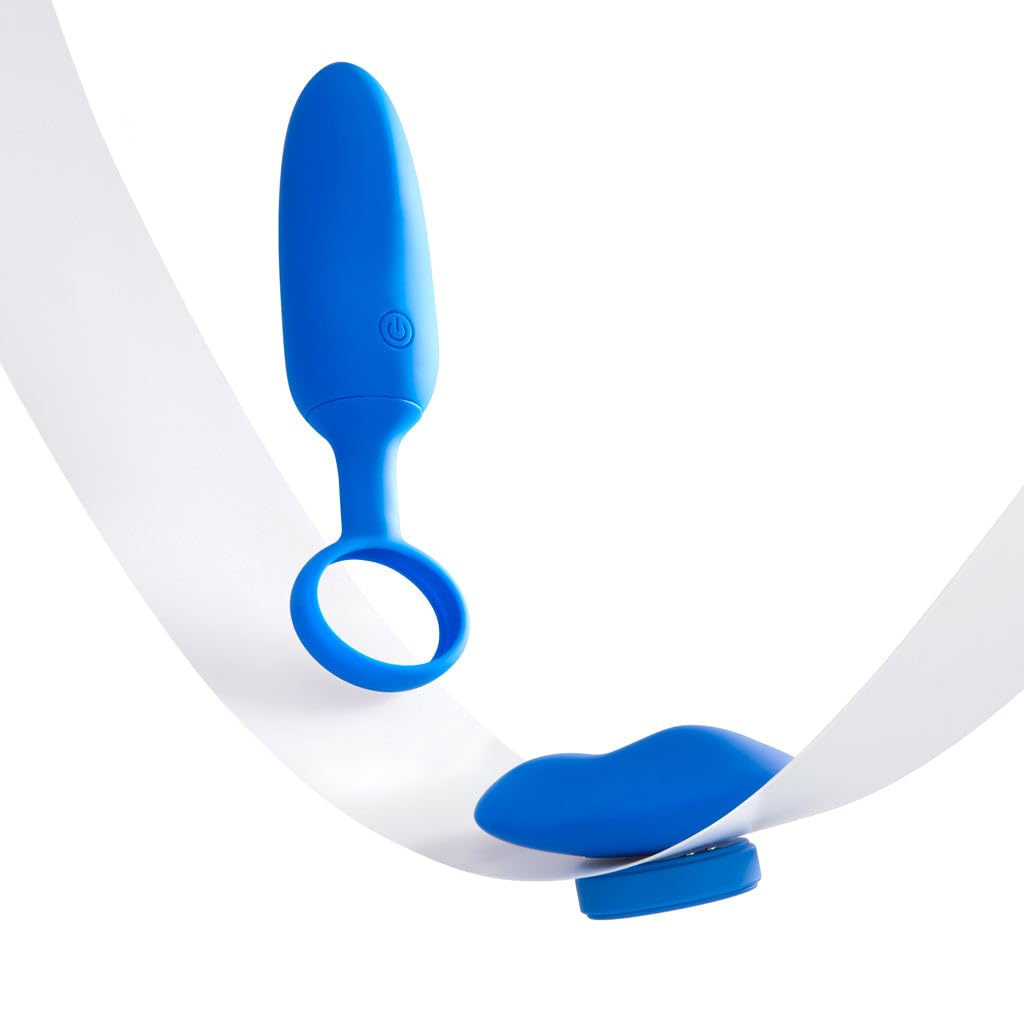 Vibrador Platanomelón Azul con Control Remoto 2 en 1 para Parejas