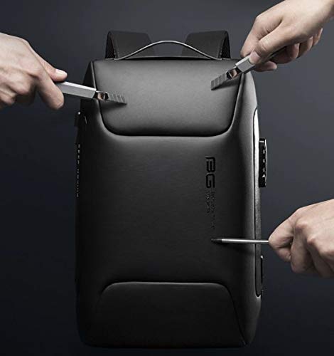 Mochila Bange Gris Impermeable antirrobo 39L con Puerto USB y Tira Reflejante para Portátil y Viajes