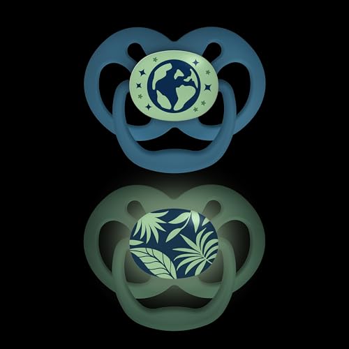 Chupete Dr. Brown's Advantage Azul que Brilla en la Oscuridad 6-12 Meses 2 Piezas