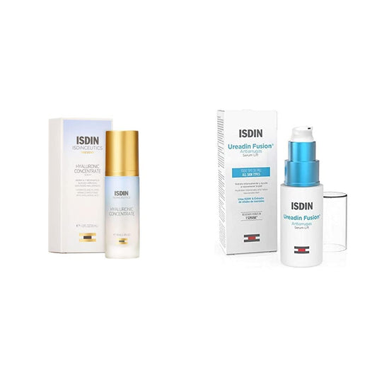 ISDIN Isdinceutics hyaluronic concentrate, serum facial ligero y ultrahidratante, con acido hialuronico - 30ml + Ureadin Fusion Serum Lift Antiarrugas, Corrección de arrugas líneas de expresión, 30ml