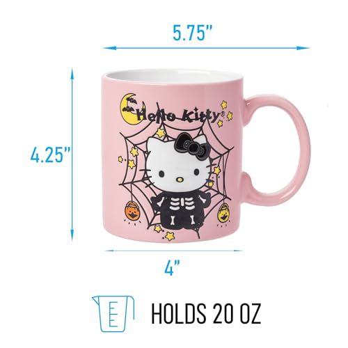 Taza de Cerámica Sanrio Hello Kitty Esqueleto Halloween Plateada