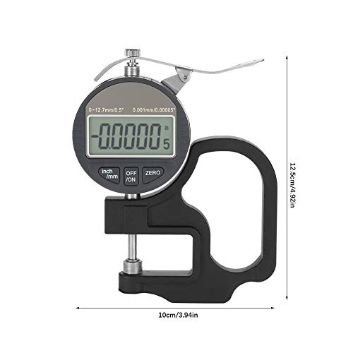 FTVOGUE Medidor de Espesor Digital para Papel, Tela de Cuero, Alambre, Herramienta de Medición,Rango 0-12.7mm 0.001mm