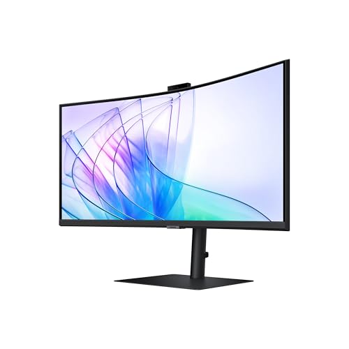 SAMSUNG Monitor de computadora curvado ViewFinity S65VC Series Ultra-WQHD de 34 pulgadas, 100Hz, AMD FreeSync, HDR10, USB-C, altavoz incorporado, cámara, interruptor KVM, cuidado de los ojos, embalaje