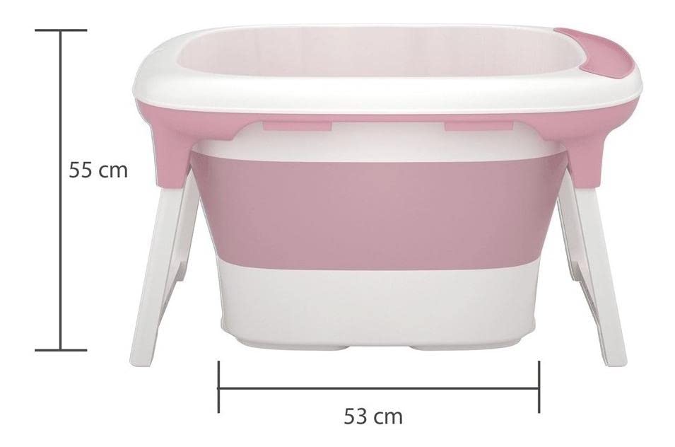 Bañera Plegable D´BEBÉ Rosa con 2 Niveles Antideslizante para Bebés
