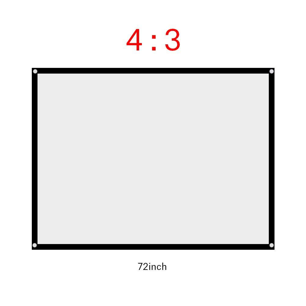 Pantalla de proyección, Pantalla de proyección Plegable de poliéster de 4:3, Antiarrugas, Color Blanco, para Cine en casa, conferencias y campamentos al Aire Libre