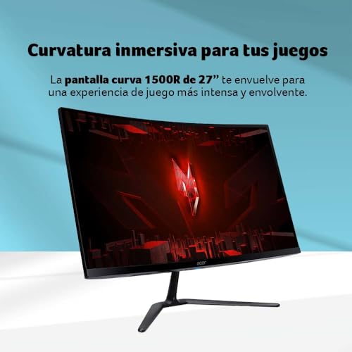 Acer Monitor Gamer Nitro ED0 27" VA Curvo 1500R FHD 240Hz | Tiempo de Respuesta 1ms (VRB) | Tecnología AMD FreeSync