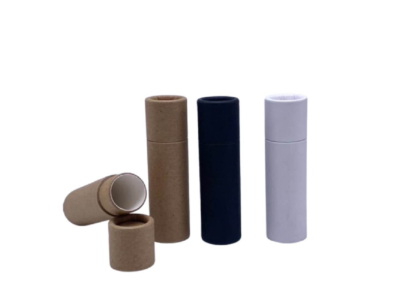 GreenWay - Tubos de bálsamo labial de cartón kraft de 8,5 g con tapas, paquete de 25 tubos de brillo labial recargables para bricolaje, recipientes de bálsamo labial, tubos de soporte vacíos, color blanco