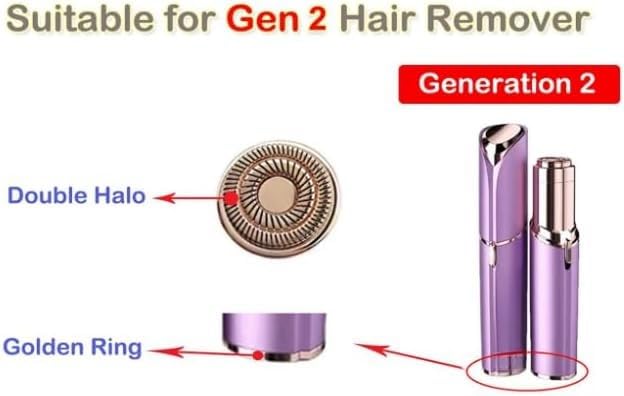 Cabezales de repuesto para depilación facial impecables, cabezales de repuesto para mujeres, compatibles con el removedor de vello facial impecable, cabezales de repuesto de doble halo Gen 2