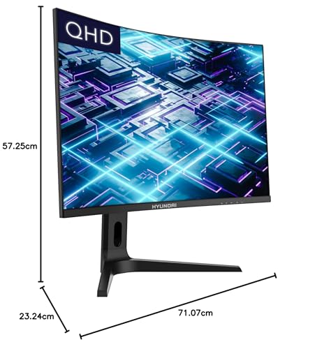 HYUNDAI Monnitor 32 Pulgadas Curved Gaming, 165Hz, QHD (2560x1440) LED,HDMI, VESA Mountable, Black, 32CGM Series – Black